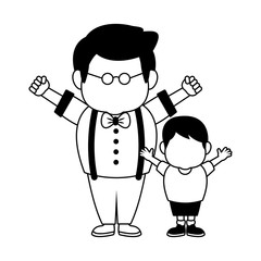 Cute grandfather with grandson vector illustration graphic design