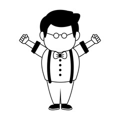 Cute and happy grandfather cartoon vector illustration graphic design