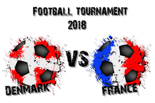Soccer game Denmark vs France