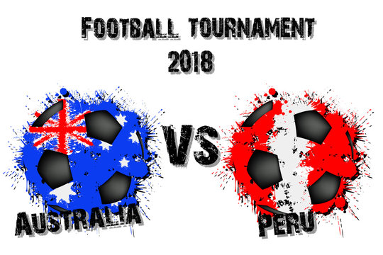 Soccer game Australia vs Peru
