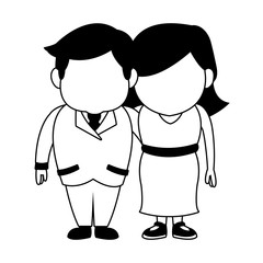 Wife and husband cartoon vector illustration graphic design