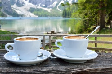 cappuccino at the lake