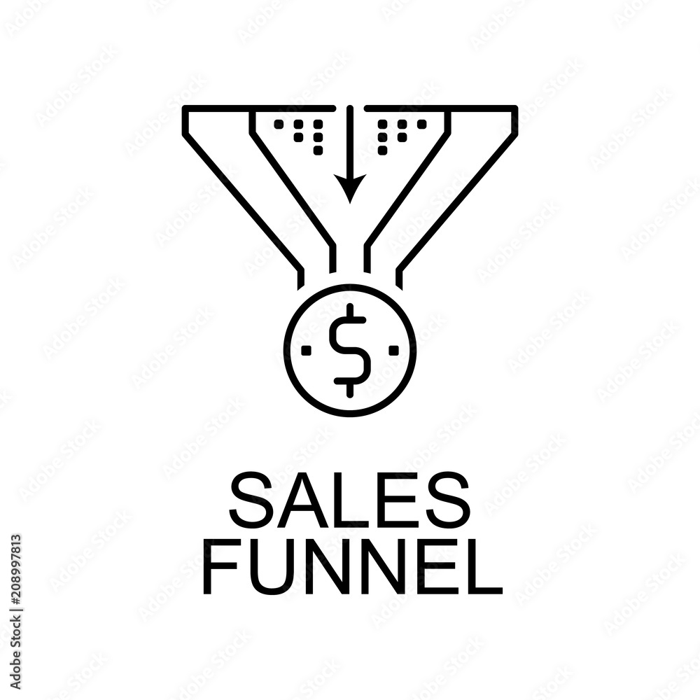 Poster sales funnel line icon. element of seo and web optimization icon with name for mobile concept and we