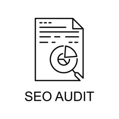 seo audit line icon. Element of seo and web optimization icon with name for mobile concept and web apps. Thin line seo audit line icon can be used for web and mobile