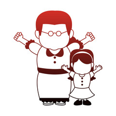 Cute grandmother with granddaugther vector illustration graphic design