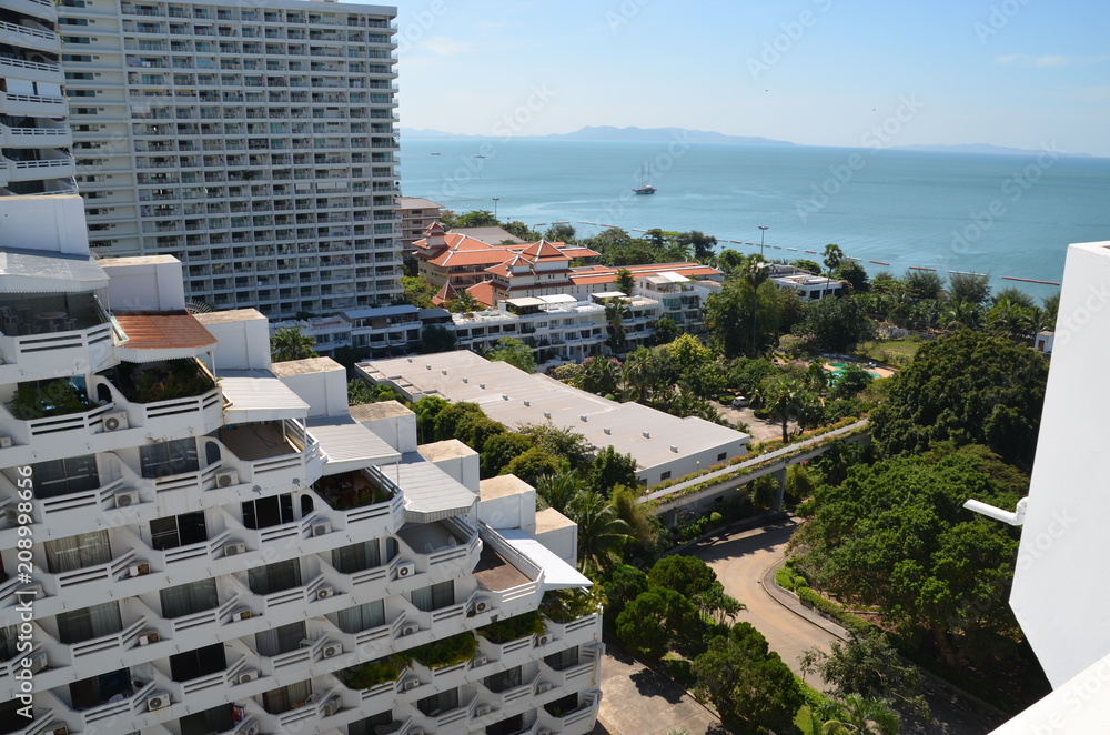 Wall mural city panorama thailand pattaya