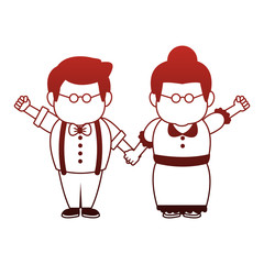 Beautiful grandparents couple cartoon vector illustration graphic design