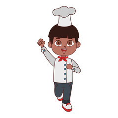 Cute chef boy cartoon vector illustration graphic design