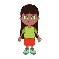 Beautiful and happy girl cartoon vector illustration graphic design
