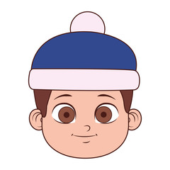 Fototapeta premium Cute boy with winter hat vector illustration graphic design