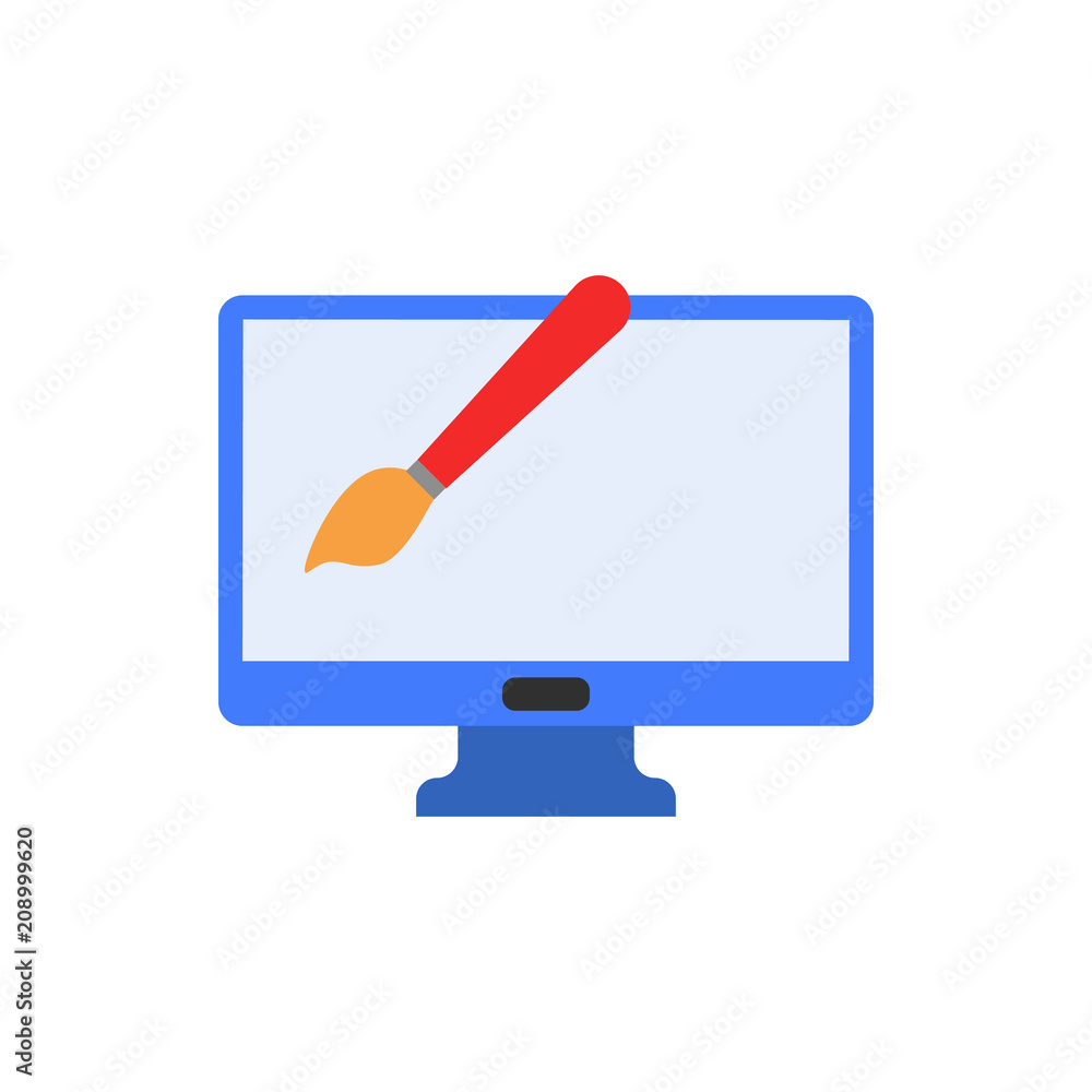 Poster electronic drawing flat icon. element of programming colored icon for mobile concept and web apps. d