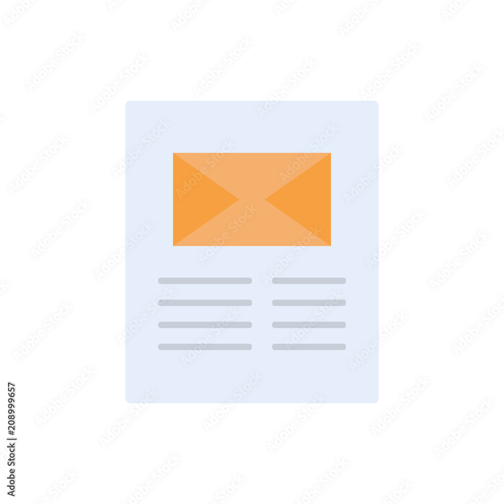 Aufkleber message on the sheet flat icon. element of programming colored icon for mobile concept and web apps.