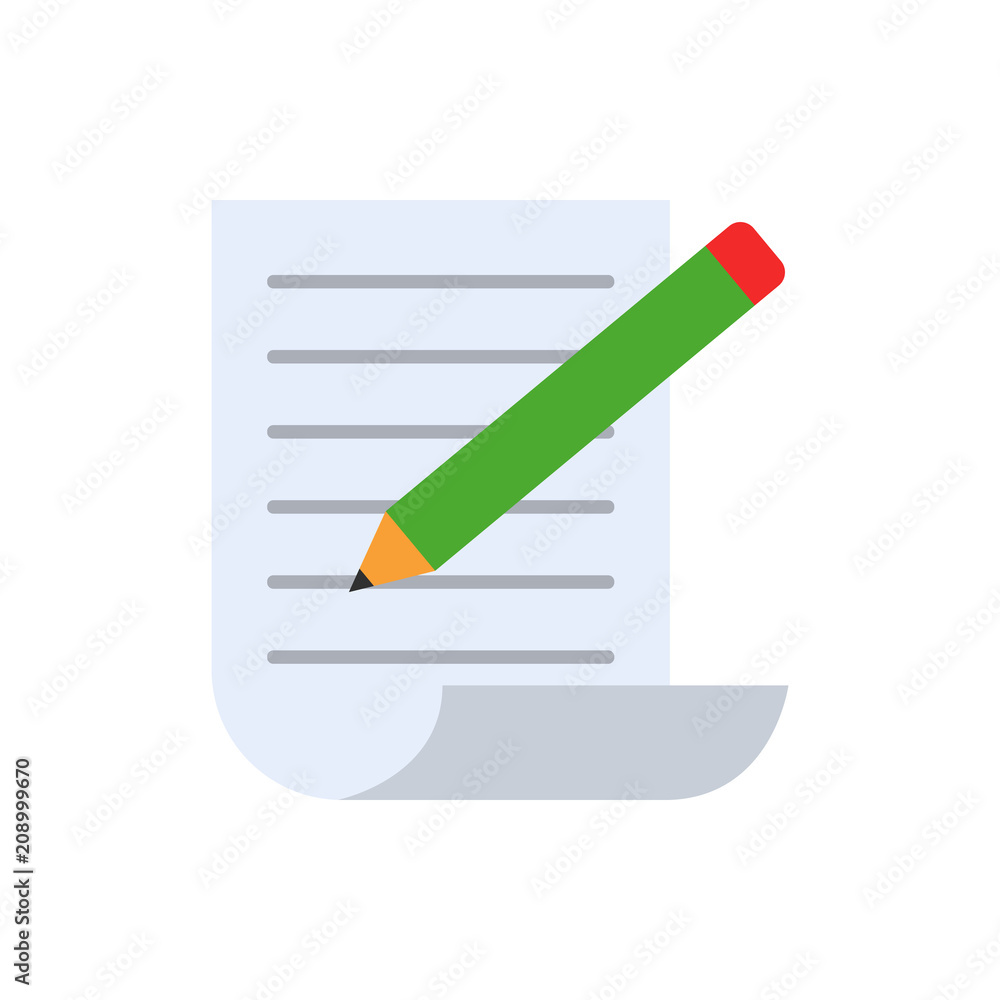 Poster pencil and record flat icon. element of programming colored icon for mobile concept and web apps. de