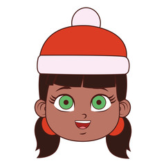 Cute girl with winter hat vector illustration graphic design