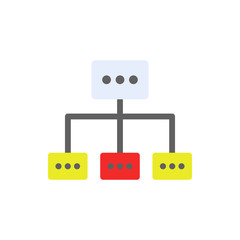 management structure flat icon. Element of programming colored icon for mobile concept and web apps. Detailed management structure flat icon can be used for web and mobile