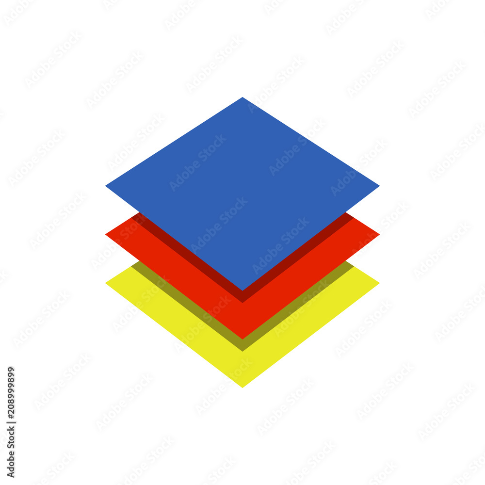 Poster layers in the illustrator flat icon. element of programming colored icon for mobile concept and web 