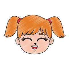Beautiful girl face cartoon vector illustration graphic design