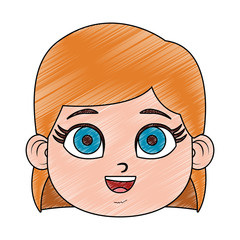 Beautiful girl face cartoon vector illustration graphic design