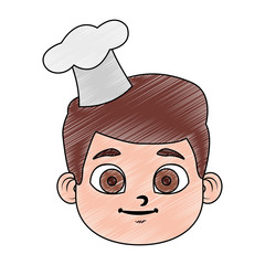 Cute chef boy cartoon vector illustration graphic design