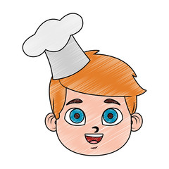 Cute chef boy cartoon vector illustration graphic design