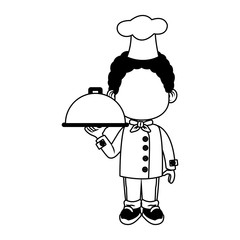 Cute chef boy cartoon vector illustration graphic design
