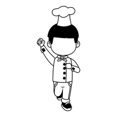 Cute chef boy cartoon vector illustration graphic design
