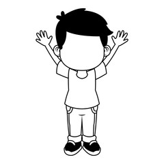 Cute and happy boy cartoon vector illustration graphic design