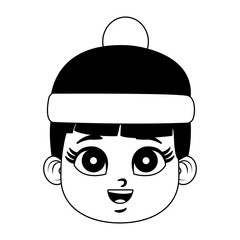 Cute girl with winter hat vector illustration graphic design