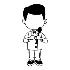 Cute chef boy cartoon vector illustration graphic design