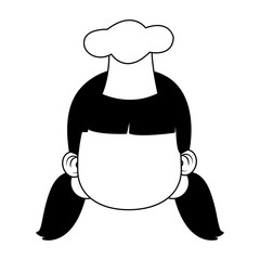 Beautiful chef girl cartoon vector illustration graphic design