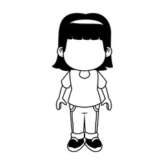 Beautiful and happy girl cartoon vector illustration graphic design