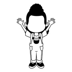 Beautiful and happy girl cartoon vector illustration graphic design