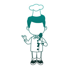 Cute chef boy cartoon vector illustration graphic design