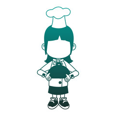 Beautiful chef girl cartoon vector illustration graphic design