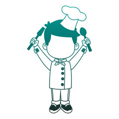 Cute chef boy cartoon vector illustration graphic design