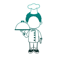 Cute chef boy cartoon vector illustration graphic design