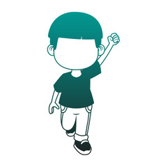 Cute and happy boy cartoon vector illustration graphic design