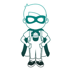 Cute boy with superhero costume vector illustration graphic design