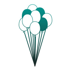 Balloons flying isolated vector illustration graphic design