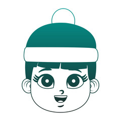 Obraz na płótnie Canvas Cute girl with winter hat vector illustration graphic design
