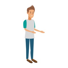 Young man cartoon vector illustration graphic design