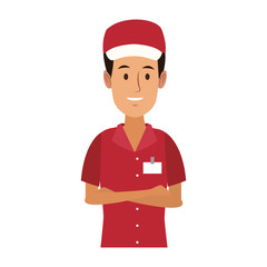 Courier deliveryman cartoon vector illustration graphic design