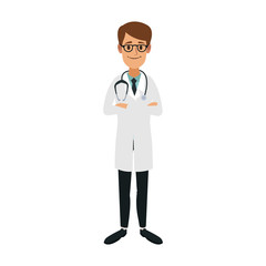 Fototapeta premium Male doctor cartoon vector illustration graphic design