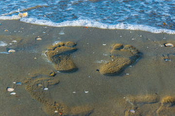 Footprints on the beach