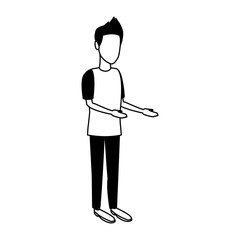 Young man cartoon vector illustration graphic design