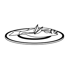 Fish seafood on dish vector illustration graphic design