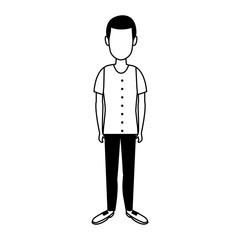 Young man cartoon vector illustration graphic design