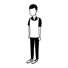 Young man cartoon vector illustration graphic design