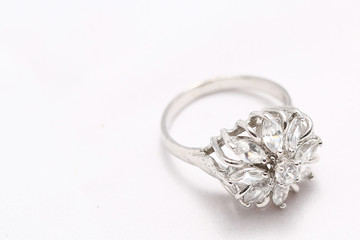 Diamond flower ring , love symbol