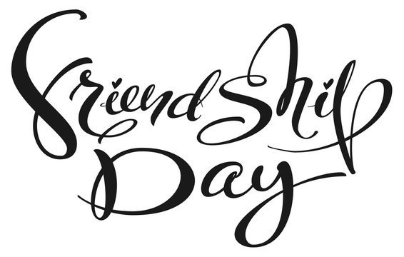 Friendship Day handwritten ornate text of calligraphy